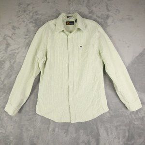 Nautica Jean Co Mens Shirt Button Up‎ Athletics Fit Long Sleeve Plaid Green M